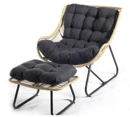 Ensemble fauteuil / repose-pied